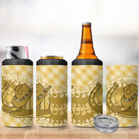 Melemele Hawaii Cowboy Palaka Motifs Personalised 4 in 1 Can Cooler Tumbler Paniolo Festival Puakenikeni Lei LT14 - Polynesian Pride