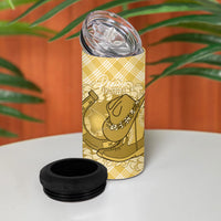 Melemele Hawaii Cowboy Palaka Motifs Personalised 4 in 1 Can Cooler Tumbler Paniolo Festival Puakenikeni Lei LT14 - Polynesian Pride