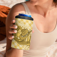 Melemele Hawaii Cowboy Palaka Motifs Personalised 4 in 1 Can Cooler Tumbler Paniolo Festival Puakenikeni Lei LT14 - Polynesian Pride