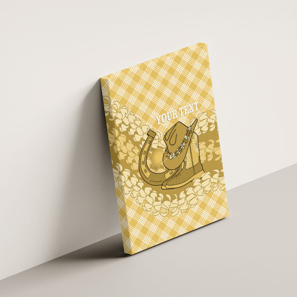 Melemele Hawaii Cowboy Palaka Motifs Personalised Canvas Wall Art Paniolo Festival Puakenikeni Lei LT14 - Polynesian Pride