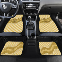 Melemele Hawaii Cowboy Palaka Motifs Personalised Car Mats Paniolo Festival Puakenikeni Lei LT14 Set 4pcs Yellow - Polynesian Pride