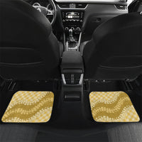 Melemele Hawaii Cowboy Palaka Motifs Personalised Car Mats Paniolo Festival Puakenikeni Lei LT14 Set 2pcs - Back Yellow - Polynesian Pride