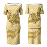 Melemele Hawaii Cowboy Palaka Motifs Personalised Couples Matching Puletasi and Hawaiian Shirt Paniolo Festival Puakenikeni Lei LT14 - Polynesian Pride