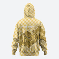 Melemele Hawaii Cowboy Palaka Motifs Personalised Hoodie Paniolo Festival Puakenikeni Lei LT14 - Polynesian Pride