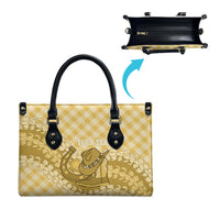 Melemele Hawaii Cowboy Palaka Motifs Personalised Leather Bag Paniolo Festival Puakenikeni Lei LT14 - Polynesian Pride