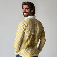 Melemele Hawaii Cowboy Palaka Motifs Personalised Long Sleeve Polo Shirt Paniolo Festival Puakenikeni Lei LT14 - Polynesian Pride