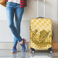 Melemele Hawaii Cowboy Palaka Motifs Personalised Luggage Cover Paniolo Festival Puakenikeni Lei LT14 - Polynesian Pride
