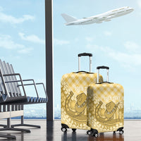 Melemele Hawaii Cowboy Palaka Motifs Personalised Luggage Cover Paniolo Festival Puakenikeni Lei LT14 - Polynesian Pride
