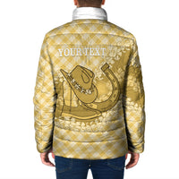 Melemele Hawaii Cowboy Palaka Motifs Personalised Padded Jacket Paniolo Festival Puakenikeni Lei LT14 - Polynesian Pride