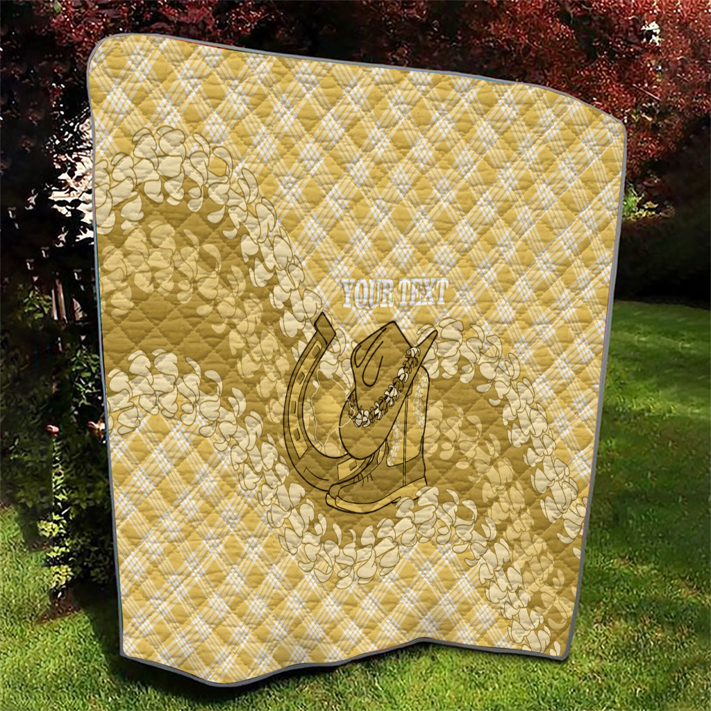 Melemele Hawaii Cowboy Palaka Motifs Personalised Quilt Paniolo Festival Puakenikeni Lei LT14 - Polynesian Pride