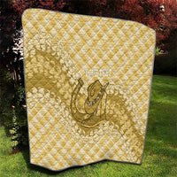 Melemele Hawaii Cowboy Palaka Motifs Personalised Quilt Paniolo Festival Puakenikeni Lei LT14 - Polynesian Pride