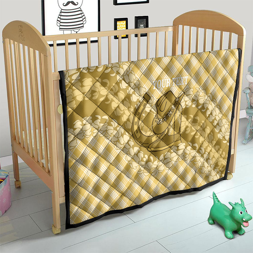 Melemele Hawaii Cowboy Palaka Motifs Personalised Quilt Paniolo Festival Puakenikeni Lei LT14 - Polynesian Pride
