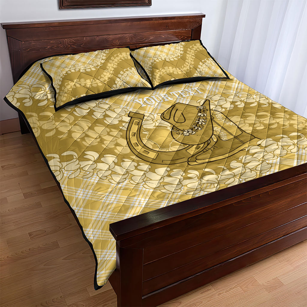 Melemele Hawaii Cowboy Palaka Motifs Personalised Quilt Bed Set Paniolo Festival Puakenikeni Lei LT14 - Polynesian Pride