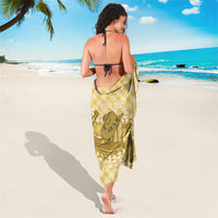 Melemele Hawaii Cowboy Palaka Motifs Personalised Sarong Paniolo Festival Puakenikeni Lei LT14 - Polynesian Pride