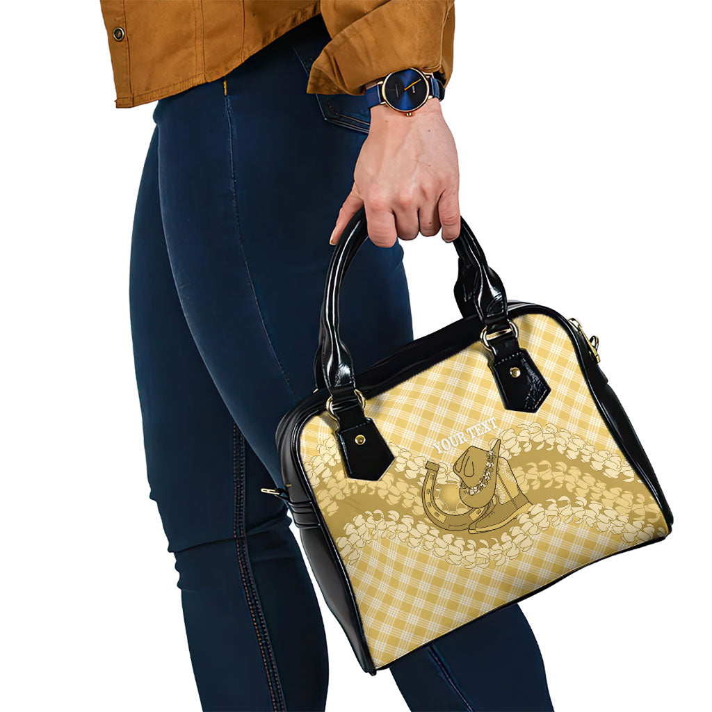 Melemele Hawaii Cowboy Palaka Motifs Personalised Shoulder Handbag Paniolo Festival Puakenikeni Lei LT14 - Polynesian Pride