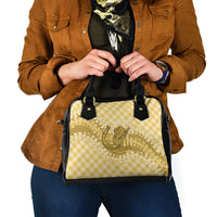 Melemele Hawaii Cowboy Palaka Motifs Personalised Shoulder Handbag Paniolo Festival Puakenikeni Lei LT14 - Polynesian Pride