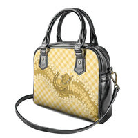 Melemele Hawaii Cowboy Palaka Motifs Personalised Shoulder Handbag Paniolo Festival Puakenikeni Lei LT14 - Polynesian Pride