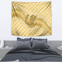 Melemele Hawaii Cowboy Palaka Motifs Personalised Tapestry Paniolo Festival Puakenikeni Lei LT14 - Polynesian Pride