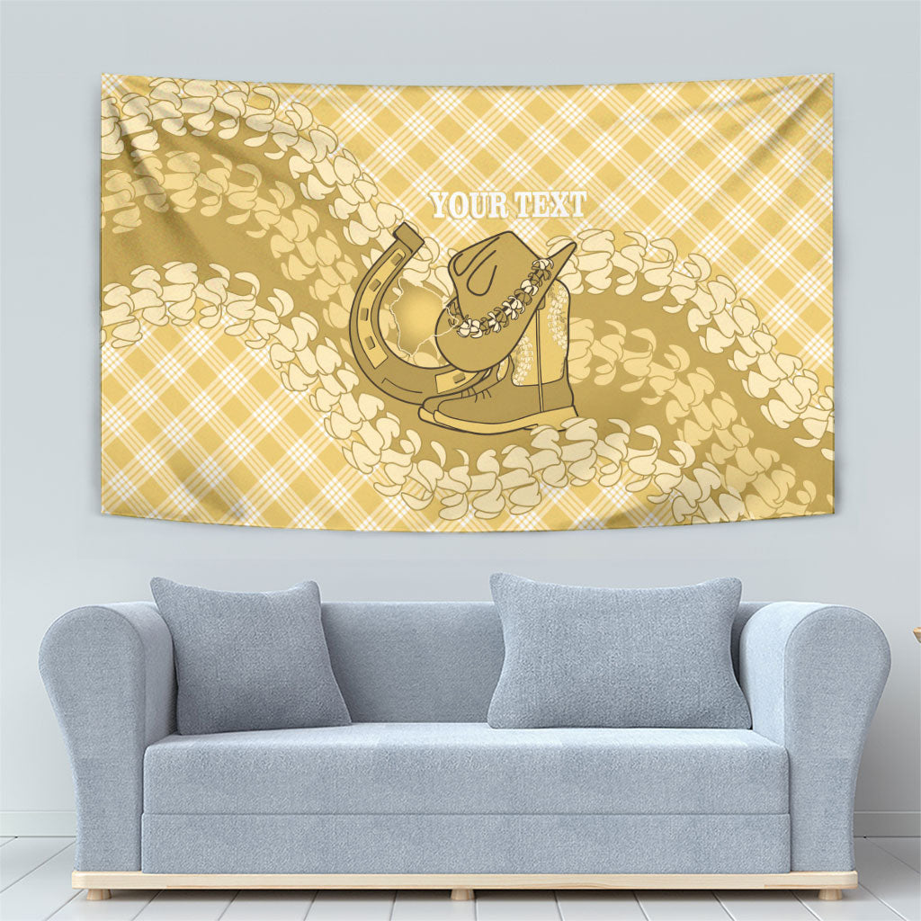 Melemele Hawaii Cowboy Palaka Motifs Personalised Tapestry Paniolo Festival Puakenikeni Lei LT14 - Polynesian Pride
