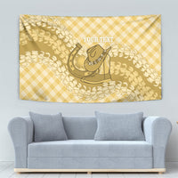 Melemele Hawaii Cowboy Palaka Motifs Personalised Tapestry Paniolo Festival Puakenikeni Lei LT14 - Polynesian Pride