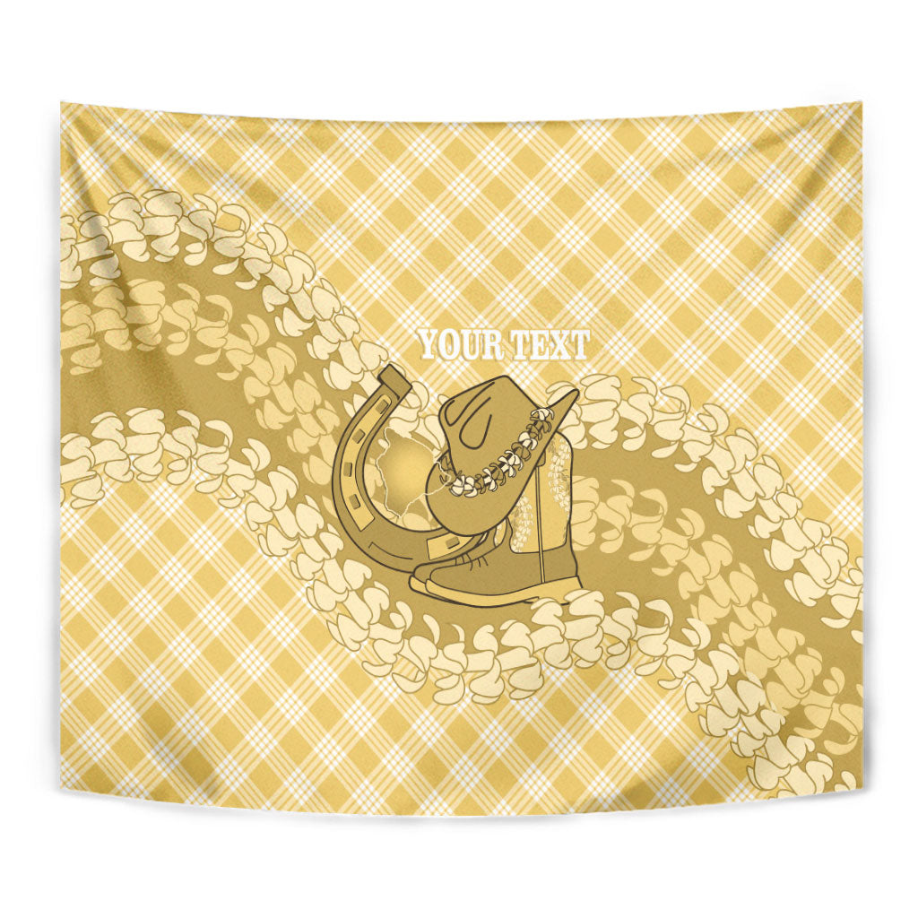 Melemele Hawaii Cowboy Palaka Motifs Personalised Tapestry Paniolo Festival Puakenikeni Lei LT14 - Polynesian Pride