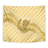 Melemele Hawaii Cowboy Palaka Motifs Personalised Tapestry Paniolo Festival Puakenikeni Lei LT14 - Polynesian Pride