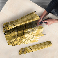 Melemele Hawaii Cowboy Palaka Motifs Personalised Umbrella Paniolo Festival Puakenikeni Lei LT14 - Polynesian Pride