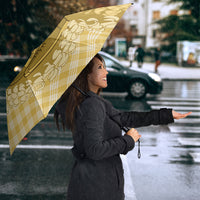 Melemele Hawaii Cowboy Palaka Motifs Personalised Umbrella Paniolo Festival Puakenikeni Lei LT14 - Polynesian Pride