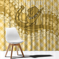 Melemele Hawaii Cowboy Palaka Motifs Personalised Window Curtain Paniolo Festival Puakenikeni Lei LT14 - Polynesian Pride