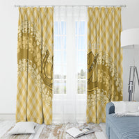 Melemele Hawaii Cowboy Palaka Motifs Personalised Window Curtain Paniolo Festival Puakenikeni Lei LT14 - Polynesian Pride