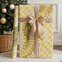 Melemele Hawaii Cowboy Palaka Motifs Personalised Wrapping Paper Paniolo Festival Puakenikeni Lei LT14 - Polynesian Pride