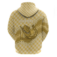 Melemele Hawaii Cowboy Palaka Motifs Personalised Zip Hoodie Paniolo Festival Puakenikeni Lei LT14 - Polynesian Pride