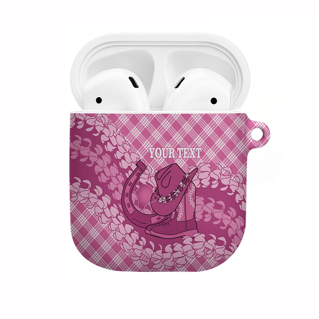 Alaka Hawaii Cowboy Palaka Motifs Personalised AirPods Case Paniolo Festival Puakenikeni Lei LT14 Pink - Polynesian Pride