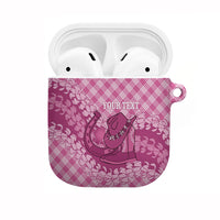 Alaka Hawaii Cowboy Palaka Motifs Personalised AirPods Case Paniolo Festival Puakenikeni Lei LT14 Pink - Polynesian Pride