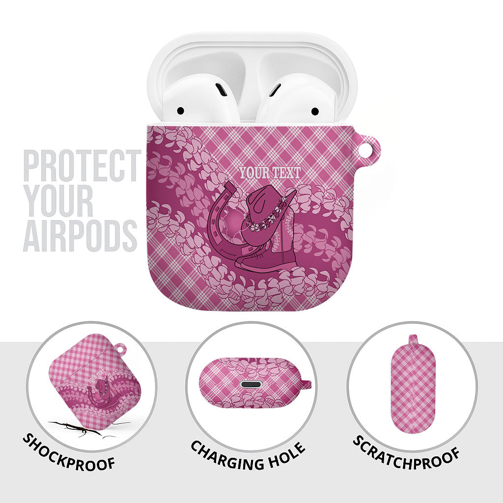 Alaka Hawaii Cowboy Palaka Motifs Personalised AirPods Case Paniolo Festival Puakenikeni Lei LT14 - Polynesian Pride