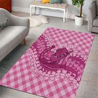 Alaka Hawaii Cowboy Palaka Motifs Personalised Area Rug Paniolo Festival Puakenikeni Lei LT14 - Polynesian Pride