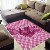 Alaka Hawaii Cowboy Palaka Motifs Personalised Area Rug Paniolo Festival Puakenikeni Lei LT14 - Polynesian Pride