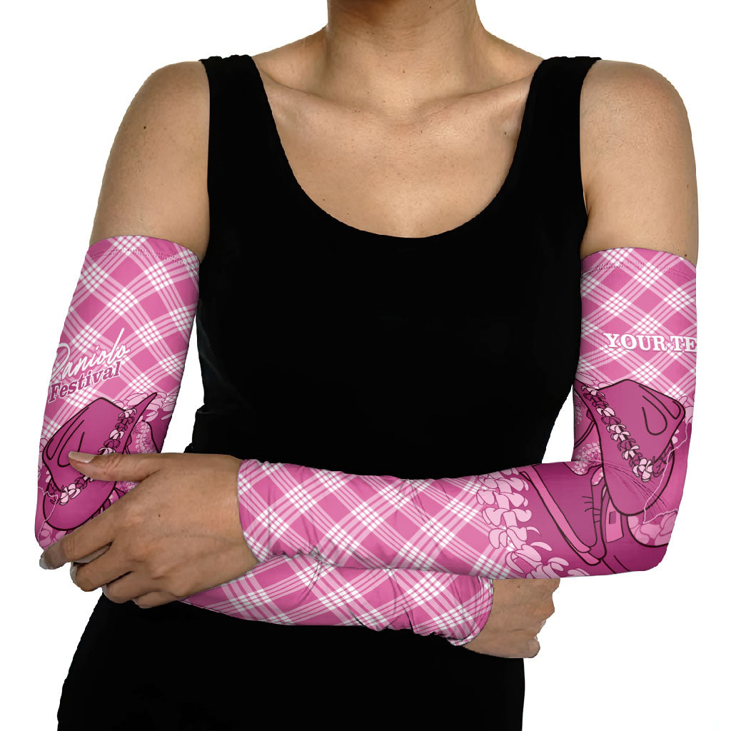 Alaka Hawaii Cowboy Palaka Motifs Personalised Arm Sleeves Paniolo Festival Puakenikeni Lei LT14 - Polynesian Pride