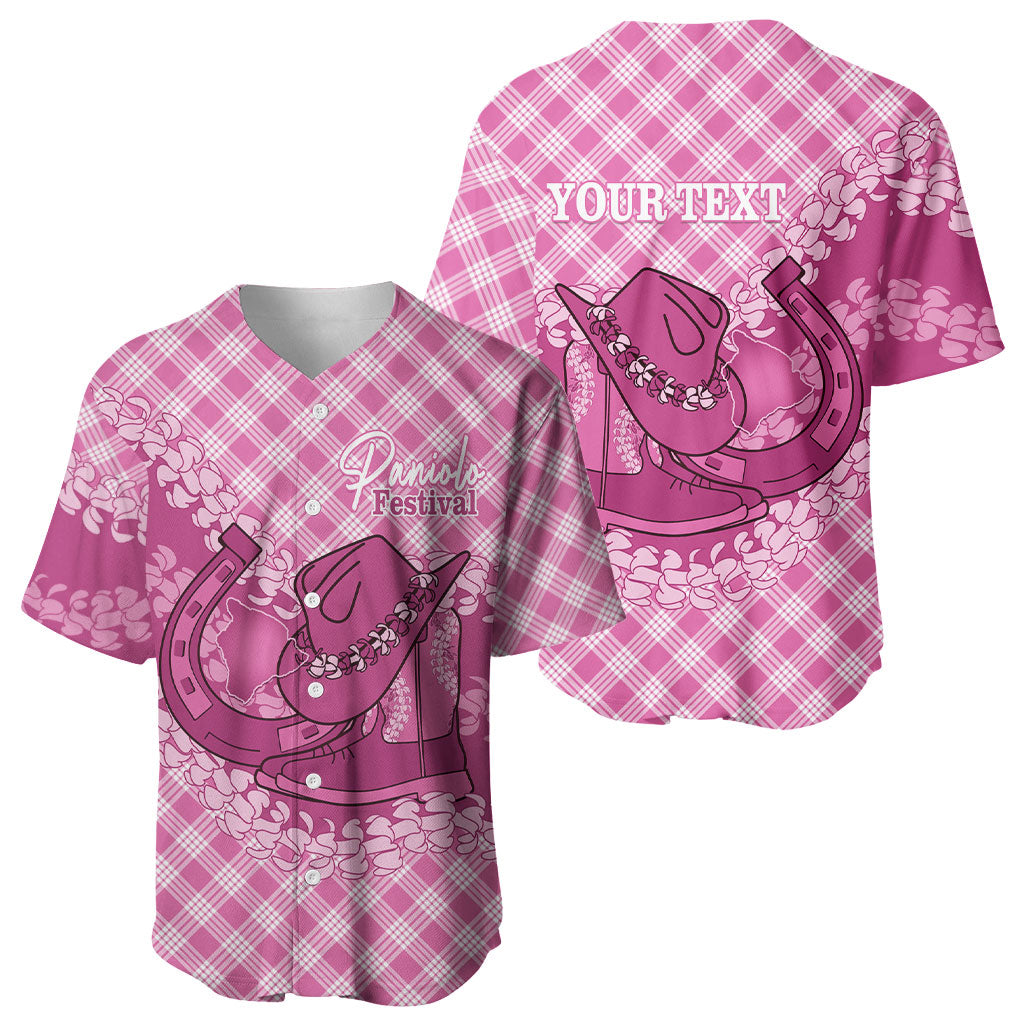 Alaka Hawaii Cowboy Palaka Motifs Personalised Baseball Jersey Paniolo Festival Puakenikeni Lei LT14 - Polynesian Pride