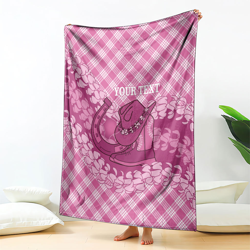 Alaka Hawaii Cowboy Palaka Motifs Personalised Blanket Paniolo Festival Puakenikeni Lei LT14 - Polynesian Pride