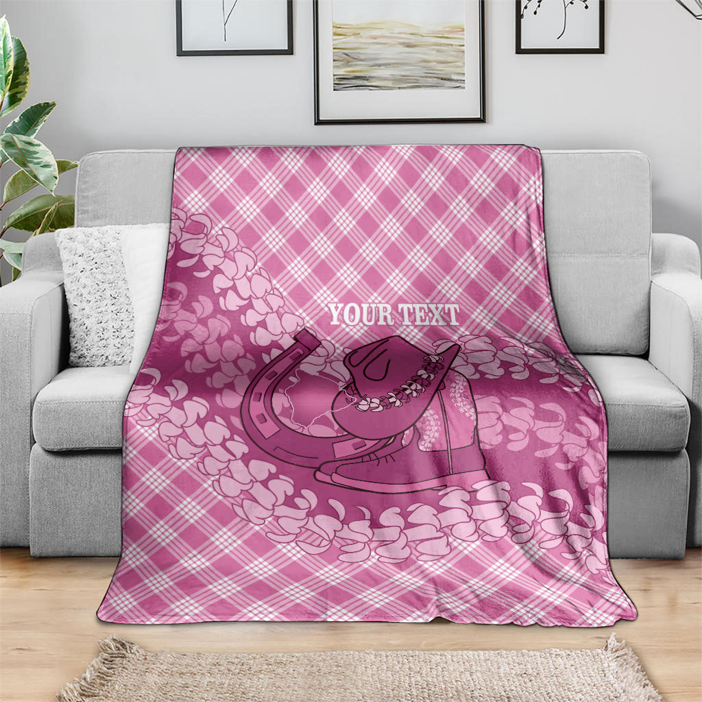 Alaka Hawaii Cowboy Palaka Motifs Personalised Blanket Paniolo Festival Puakenikeni Lei LT14 - Polynesian Pride