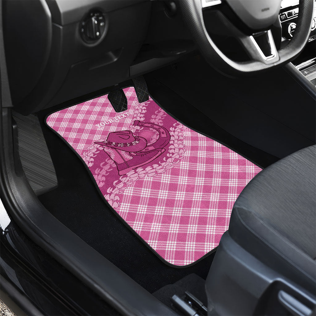 Alaka Hawaii Cowboy Palaka Motifs Personalised Car Mats Paniolo Festival Puakenikeni Lei LT14 - Polynesian Pride