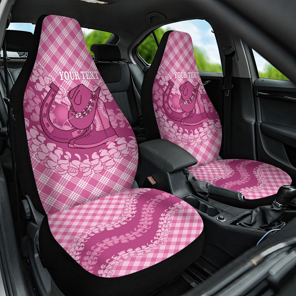 Alaka Hawaii Cowboy Palaka Motifs Personalised Car Seat Cover Paniolo Festival Puakenikeni Lei LT14 One Size Pink - Polynesian Pride