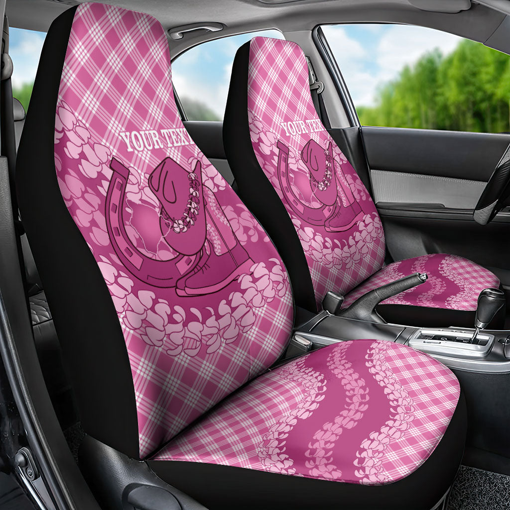 Alaka Hawaii Cowboy Palaka Motifs Personalised Car Seat Cover Paniolo Festival Puakenikeni Lei LT14 - Polynesian Pride