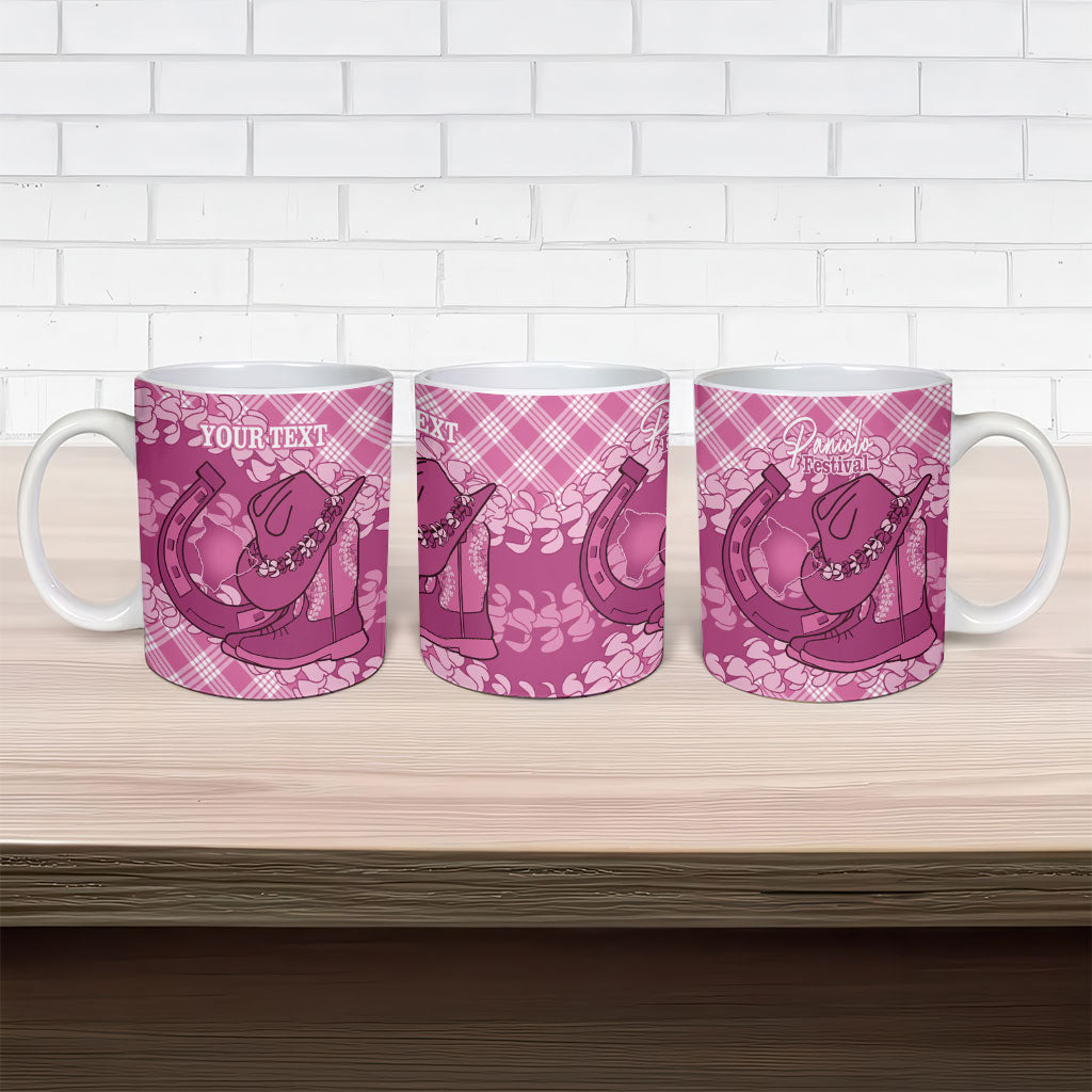 Alaka Hawaii Cowboy Palaka Motifs Personalised Ceramic Mug Paniolo Festival Puakenikeni Lei LT14 - Polynesian Pride