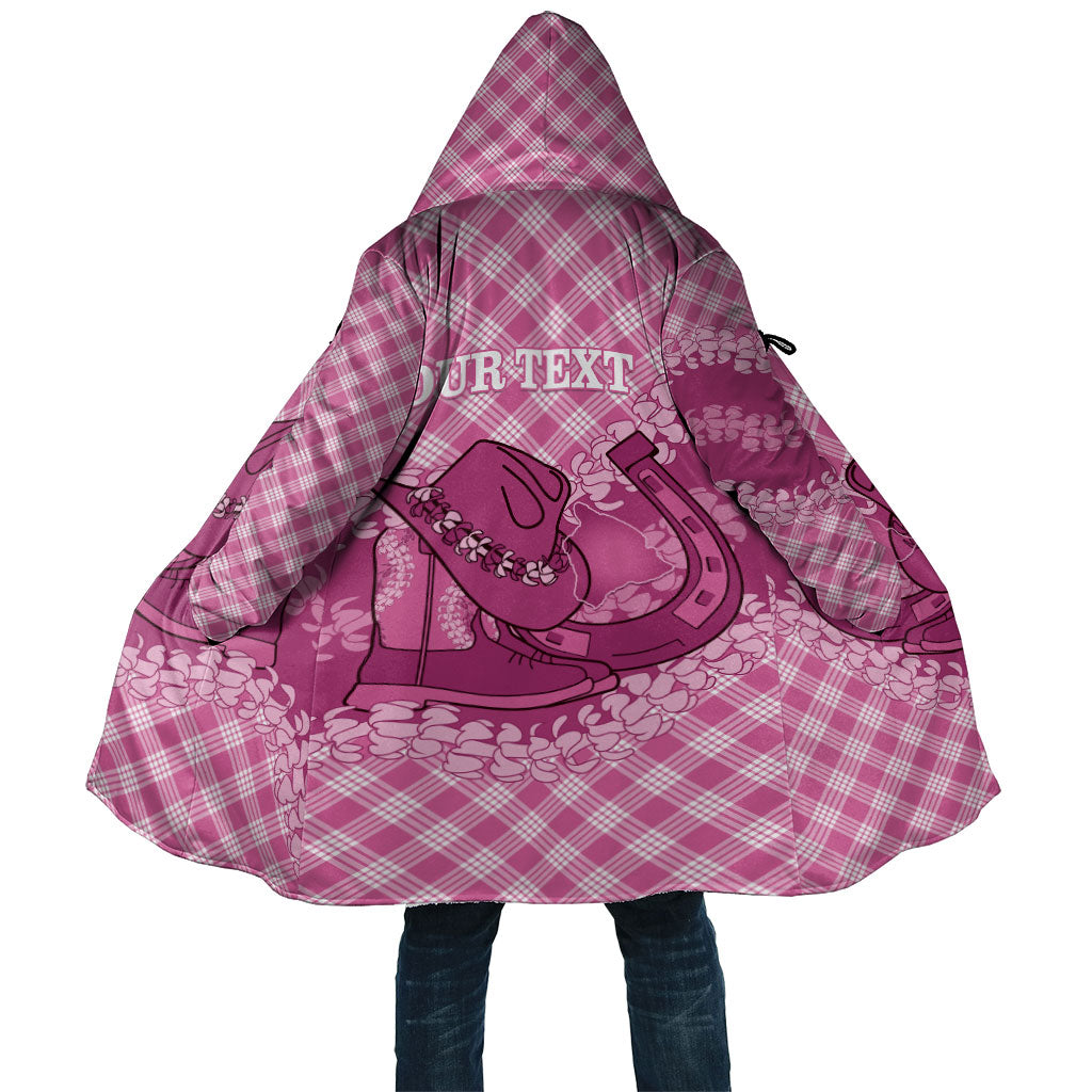Alaka Hawaii Cowboy Palaka Motifs Personalised Cloak Paniolo Festival Puakenikeni Lei LT14 Unisex Pink - Polynesian Pride
