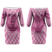 Alaka Hawaii Cowboy Palaka Motifs Personalised Couples Matching Off The Shoulder Long Sleeve Dress and Hawaiian Shirt Paniolo Festival Puakenikeni Lei LT14 - Polynesian Pride