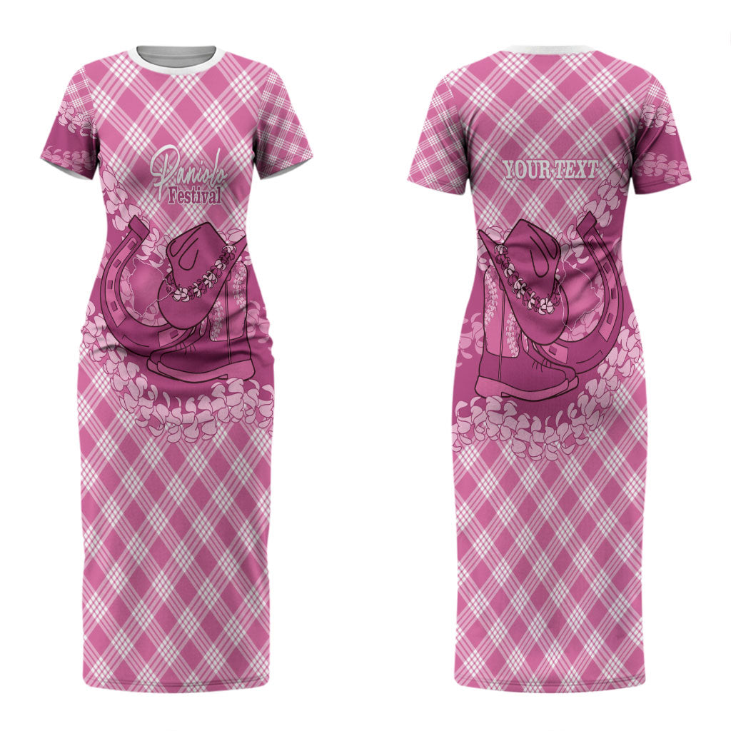 Alaka Hawaii Cowboy Palaka Motifs Personalised Couples Matching Short Sleeve Bodycon Dress and Hawaiian Shirt Paniolo Festival Puakenikeni Lei LT14 - Polynesian Pride