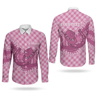 Alaka Hawaii Cowboy Palaka Motifs Personalised Couples Matching Tank Maxi Dress and Long Sleeve Button Shirt Paniolo Festival Puakenikeni Lei LT14 - Polynesian Pride