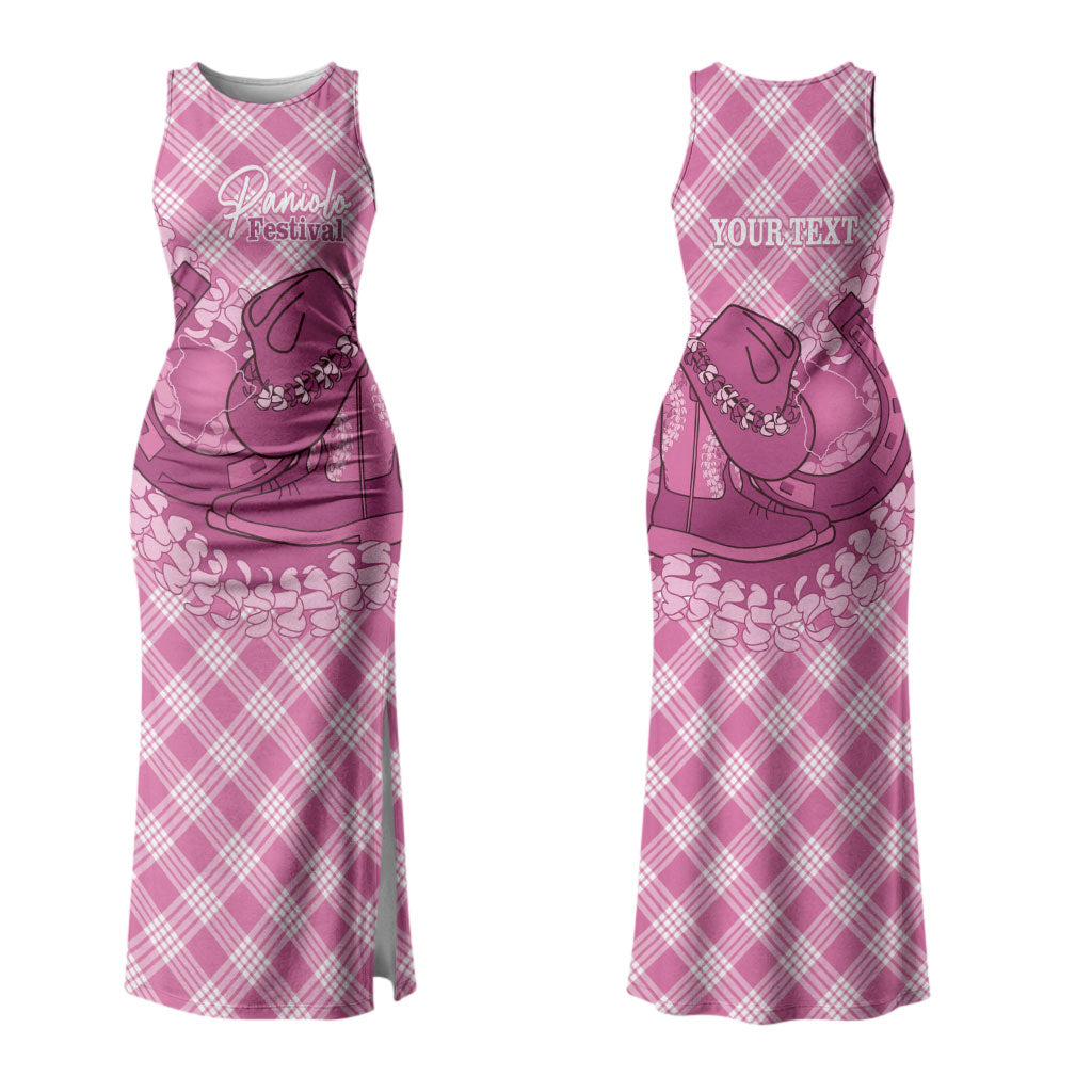 Alaka Hawaii Cowboy Palaka Motifs Personalised Couples Matching Tank Maxi Dress and Long Sleeve Button Shirt Paniolo Festival Puakenikeni Lei LT14 - Polynesian Pride